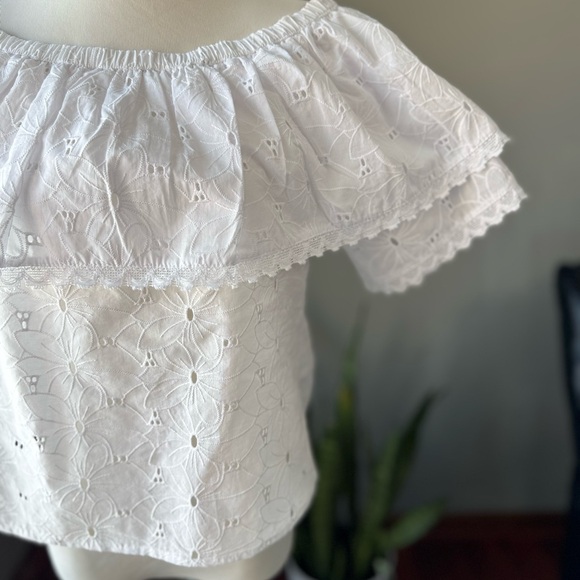 CALYPSO ST. BARTH WHITE OFF-SHOULDER BLOUSE | SIZE M - Picture 3 of 14